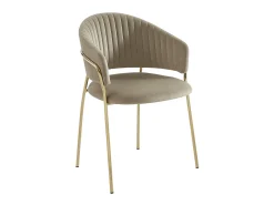 Lote de 2 sillas de terciopelo y metal dorado - Beige - MADOLIA