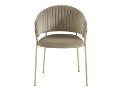 Lote de 2 sillas de terciopelo y metal dorado - Beige - MADOLIA