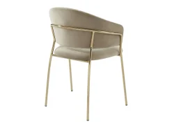 Lote de 2 sillas de terciopelo y metal dorado - Beige - MADOLIA