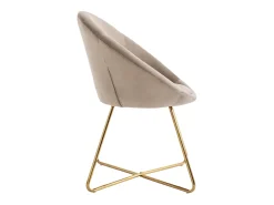 Lote de 2 sillas de terciopelo y metal dorado - Beige - BURBAN