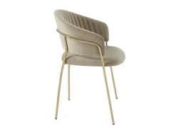 Lote de 6 sillas de terciopelo y metal dorado - Beige - MADOLIA