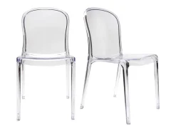 Lote de 2 sillas diseño transparente policarbonato THALYSSE