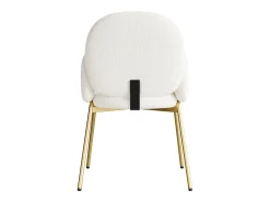 Lote de 2 Sillas en felpa - patas de metal dorado - silla de tocador - silla de comedor - Beige