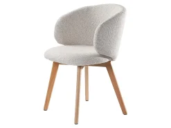Lote de 2 sillas en tela beige y patas de madera maciza A79 cm - SOLÈNE