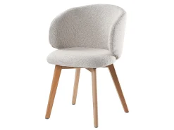 Lote de 2 sillas en tela beige y patas de madera maciza A79 cm - SOLÈNE