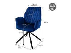 Lote de 2 sillas giratorias silla de comedor sillón de comedor sillón de terciopelo giratorio 180