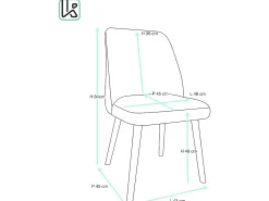 Lote de 2 sillas para salón o comedor, terciopelo acolchado, patas de metal color madera clara DIMA (gris)