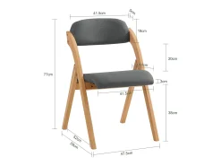 Lote de 2 Sillas Plegables de Madera con Asiento y Respaldo Tapizado Sillón para Cocina Oficina Gris Oscuro47 x 60 x 77 cm FST92-SGx2 SoBuy ES