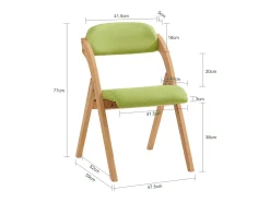 Lote de 4 Sillas Plegables de Madera con Asiento y Respaldo Tapizado Sillón para Cocina, Oficina 47 x 60 x 77 cm Verde FST92-GRx4 SoBuy ES