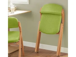 Lote de 4 Sillas Plegables de Madera con Asiento y Respaldo Tapizado Sillón para Cocina, Oficina 47 x 60 x 77 cm Verde FST92-GRx4 SoBuy ES