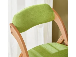 Lote de 4 Sillas Plegables de Madera con Asiento y Respaldo Tapizado Sillón para Cocina, Oficina 47 x 60 x 77 cm Verde FST92-GRx4 SoBuy ES