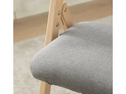 Lote de 4 Sillas Plegables de Madera con Asiento y Respaldo Tapizado Sillón para Cocina Oficina 47 x 57 x 79 cm FST92-Nx4 SoBuy ES