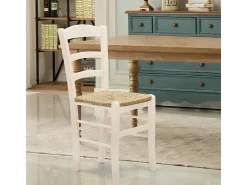 Lote de 2 sillas rellenas de madera blanca 43x42x88 cm - CENISIA