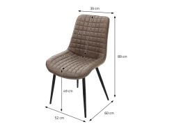 Lote de 6 sillas Sillas de comedor Silla de cocina Sillas de salón PU imitación piel marrón