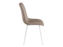 Lote de 2 sillas "Zaren" acolchadas de ecopiel gris tórtola con estructura blanca cm 45x59 90h