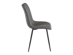 Lote de 2 sillas "Zaren" acolchadas en ecopiel antracita con estructura negra cm 45x59 90h