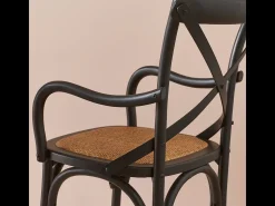Lote de 2 sillones bridge de madera maciza y rejilla L62 cm - BISTROT
