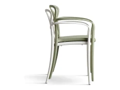 Lote de 4 sillones de polipropileno verde - LONG ISLAND