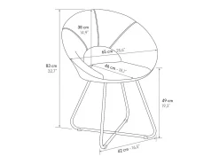 Lote de 2 sillones de tela efecto terciopelo gris, base dorada - ZANTE