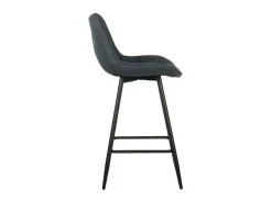 Lote de 2 taburetes de bar estilo vintage en tela color azul oscuro colección ALTO