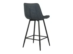 Lote de 2 taburetes de bar estilo vintage en tela color azul oscuro colección ALTO