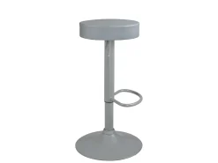 Lote de 2 taburetes de bar redondos, asiento de cuero sintético acolchado, giratorio, altura ajustable YO (gris total)