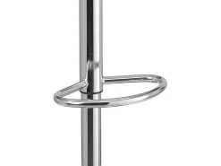 Lote de 2 taburetes de bar para cocina, asiento de cuero sintético, respaldo bajo, giratorio, altura ajustable, base de cromo SATI (blanco)