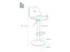 Lote de 2 taburetes de bar de diseño, asiento con respaldo bajo, cojín de cuero sintético, giratorio, altura ajustable, base de cromo SIG (blanco)