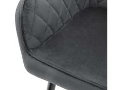 Lote 6x sillas de comedor tapizadas en terciopelo antracita sillones de salón