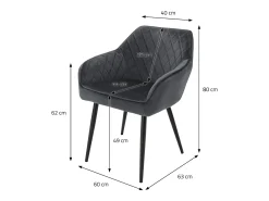 Lote 6x sillas de comedor tapizadas en terciopelo antracita sillones de salón