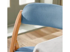 Lotre de 4 Sillas Plegables de Madera con Asiento y Respaldo Tapizado Sillón para Cocina, Oficina 47 x 60 x 77 cm Azul FST92-BLx4 SoBuy ES