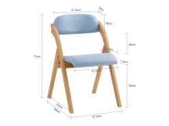 Lotre de 4 Sillas Plegables de Madera con Asiento y Respaldo Tapizado Sillón para Cocina, Oficina 47 x 60 x 77 cm Azul FST92-BLx4 SoBuy ES