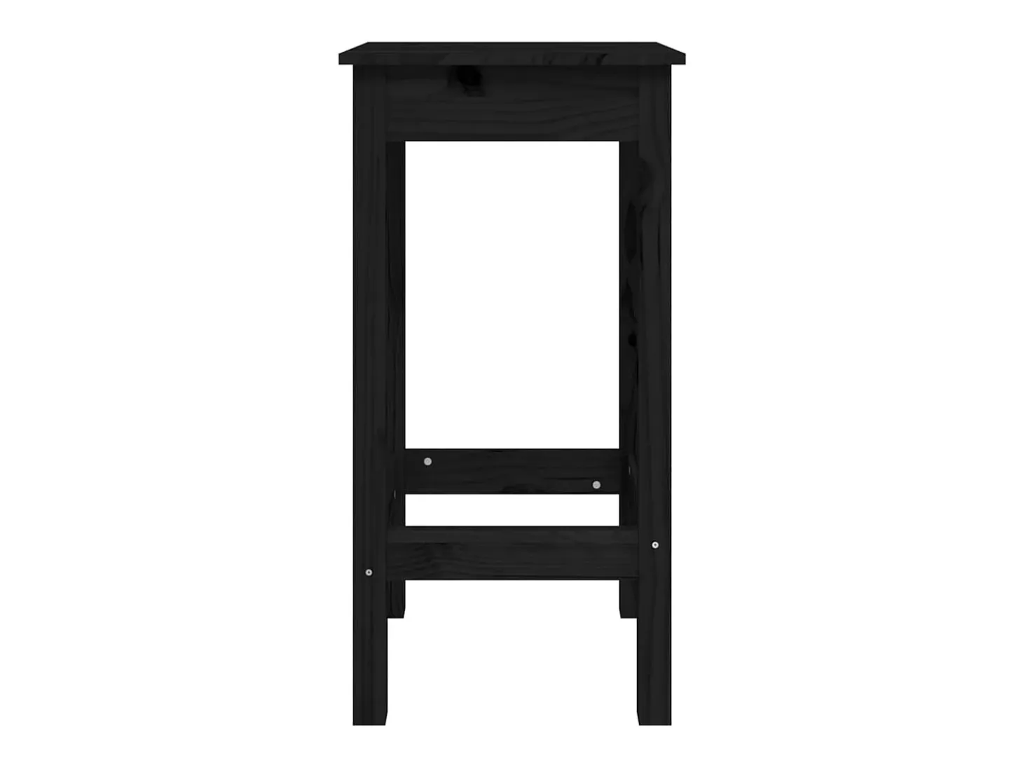 Ølva Taburetes altos 2 uds madera maciza de pino negro 40x40x78 cm