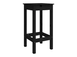 Ølva Taburetes altos 2 uds madera maciza de pino negro 40x40x78 cm