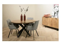 MACY-Mesa de comedor redonda D130, madera