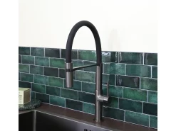 Magneto Mezclador monomando de fregadero con teleducha gris metalizado Essebagno