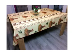 Mantel antimanchas provenzal ramo de trigo beige 180 x 180 cm