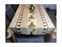 Mantel antimanchas provenzal ramo de trigo beige 180 x 180 cm