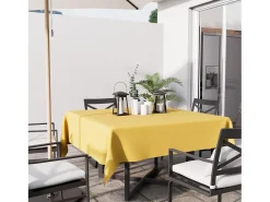 Mantel cuadrado antimanchas 140X140 cm ALIX amarillo, por Soleil d'Ocre