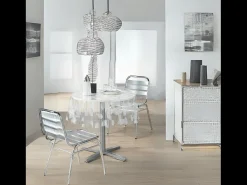 Mantel de mesa redondo de cristal impreso con hojas