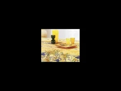 Mantel provenzal rectangular antimanchas de poliéster glicina amarillo 150 x 240 cm
