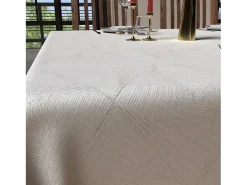 Mantel rectangular antimanchas 150x250 cm LUXURY blanco, por Soleil d'Ocre