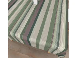 Mantel rectangular estampado antimanchas 140x300 cm BAYADERES caqui, por Soleil d'Ocre