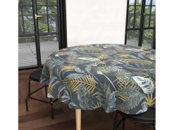 Mantel redondo antimanchas 180 cm TROPIC, por Soleil d'Ocre