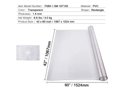 Mantel SucceBuy Protección de Mesa en PVC 107 X 152 CM, Protección de Escritorio Helada de 0.15CM de Grosor
