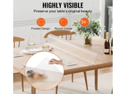 Mantel SucceBuy Protección de Mesa en PVC 107 X 152 CM, Protección de Escritorio Helada de 0.15CM de Grosor