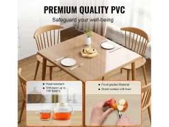 Mantel SucceBuy Protector de Mesa en PVC 30 X 30 CM, Protector de Escritorio en Plástico Transparente 0.15CM de Grosor