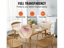 Mantel SucceBuy Protector de Mesa en PVC 30 X 30 CM, Protector de Escritorio en Plástico Transparente 0.15CM de Grosor