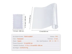Mantel SucceBuy Protector de Mesa en PVC 30 X 30 CM, Protector de Escritorio en Plástico Transparente 0.15CM de Grosor