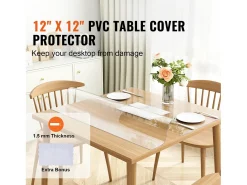Mantel SucceBuy Protector de Mesa en PVC 30 X 30 CM, Protector de Escritorio en Plástico Transparente 0.15CM de Grosor
